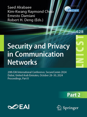 cover image of Security and Privacy in Communication Networks